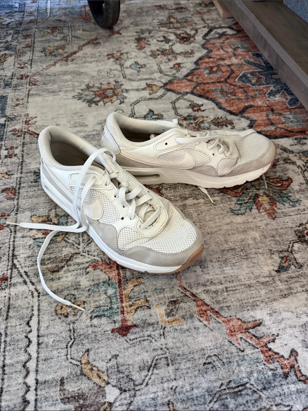 Nike Women’s Cream and White Mesh Running Shoes
